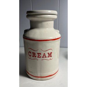 House of Webster Ceramics Canister with Lid Marked Cream Cookie Jar Milk Jug